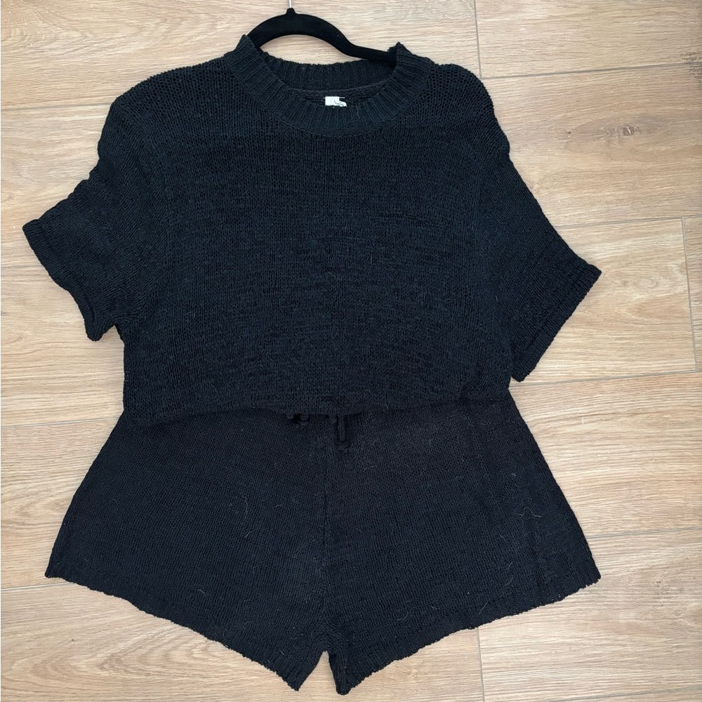 Cotton On Black Short Sleeve Top and Shorts Set